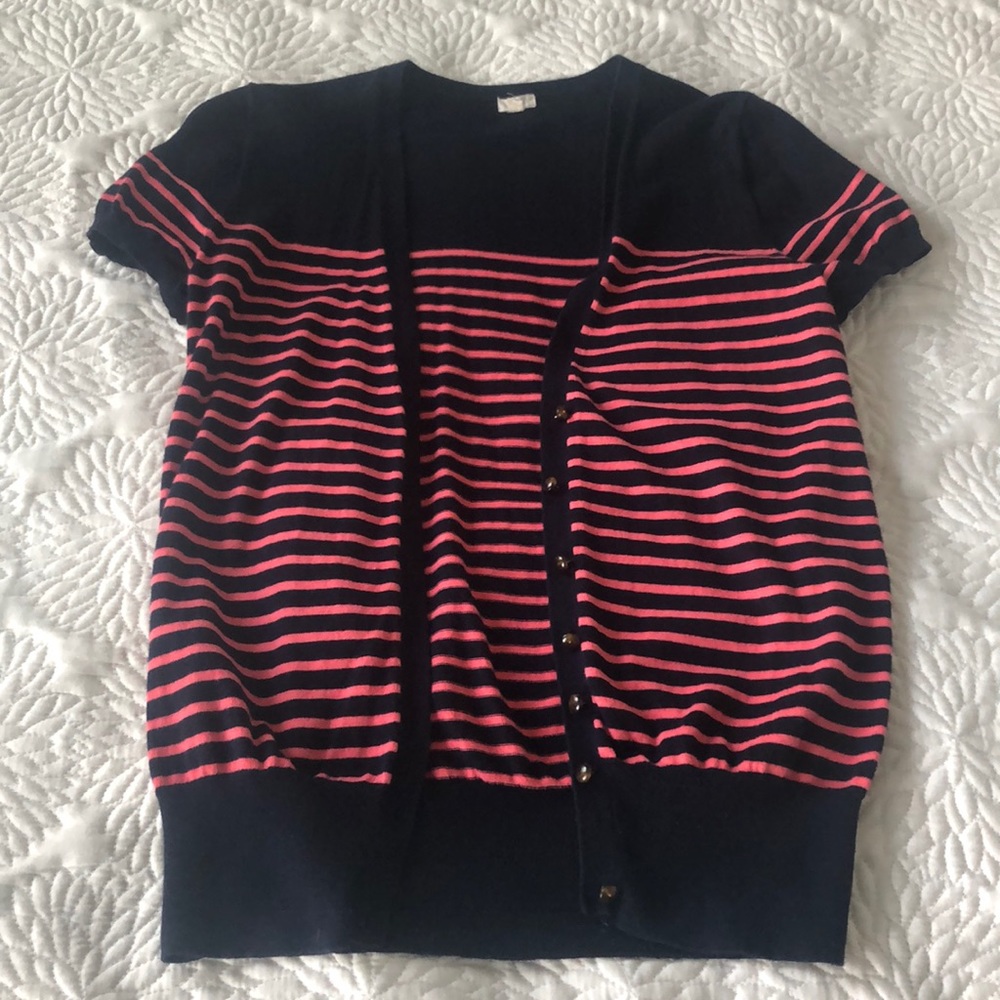 5 for $25 ✨ J.Crew Short Sleeve Striped Cardigan